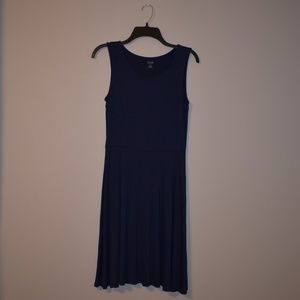 Navy Jersey Fit-N-Flare Dress